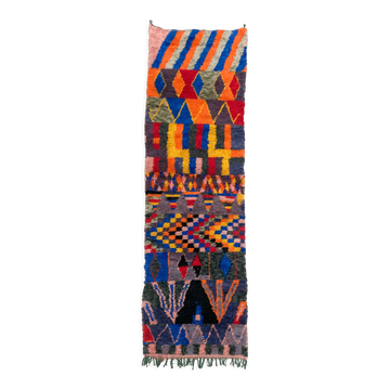 Tapis berbère marocain Boujaad couloir à motifs multicolores 288x84cm