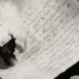 Silver photo, love letter signed on the back, dated 95
