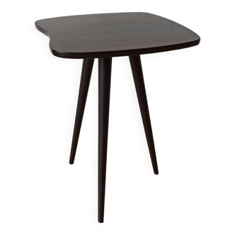 Wooden table on three legs, 70s design.