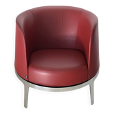 Fauteuil rotatif en cuir Bordeaux par Carl Öjerstam pour Materia, Suède post 2000