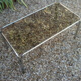 Vintage rectangular coffee table 1970 round tube