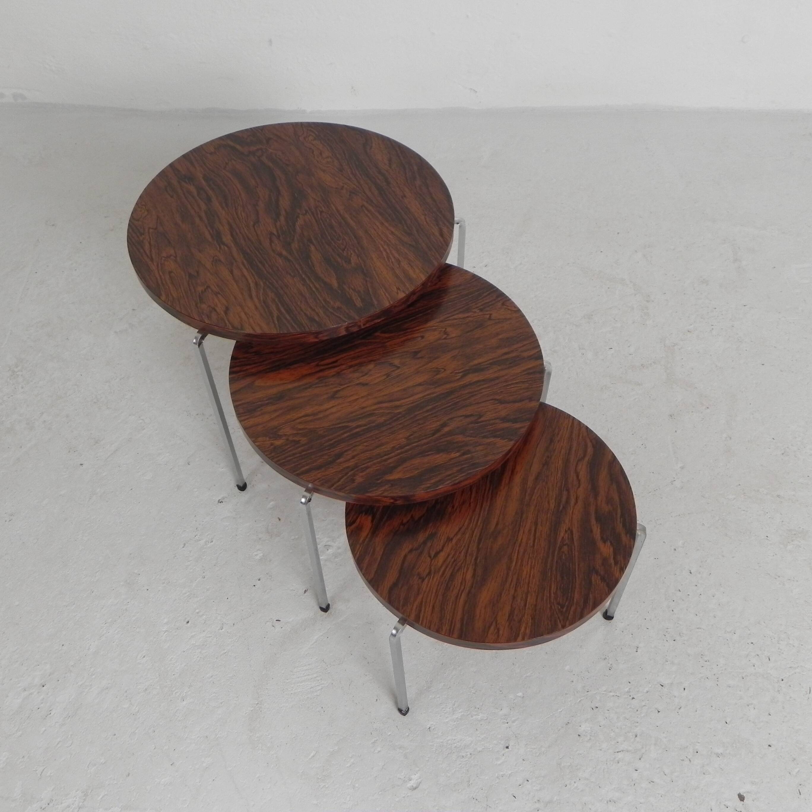 Set of 3 side tables, nesting tables Vaza Roden, 1960s.