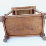 Console or side table in light oak stained massir wood
