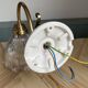Holophane tulip brass swan neck wall lamp with porcelain rosette
