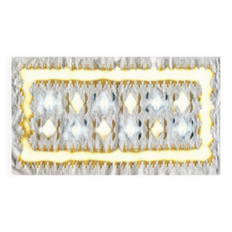 Handmade Yellow and Cream-White Flat-Weave Tapestry, Vlasti, Greece, 1960-70s