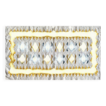 Handmade Yellow and Cream-White Flat-Weave Tapestry, Vlasti, Greece, 1960-70s