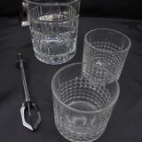 Aperitif set including an ice bucket, tongs and 2 glasses