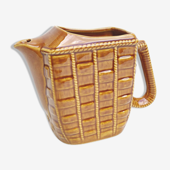 Ceramic pitcher decoration wicker style braided