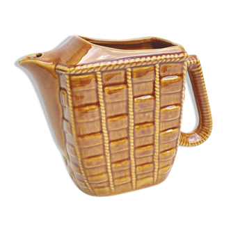 Ceramic pitcher decoration wicker style braided