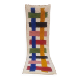 Handmade natural wool hallway rug, size 75 x 300 cm