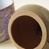 Vintage Ceramic Lamp - Indian Purple Flower Shade - 70s Style