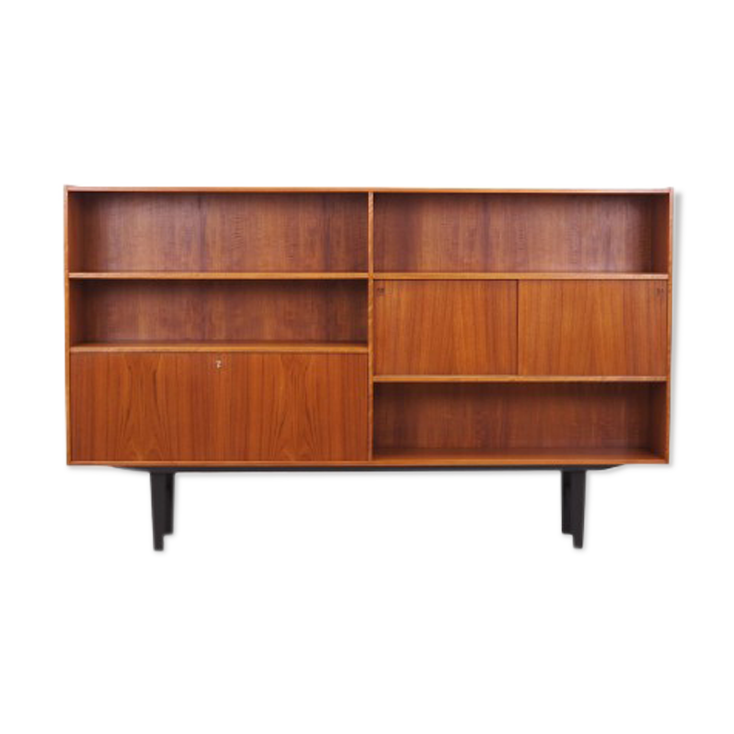 Bibliothèque en teck, design danois, années 1970, production: Danemark