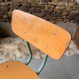 Set of 4 school chairs - wood & metal