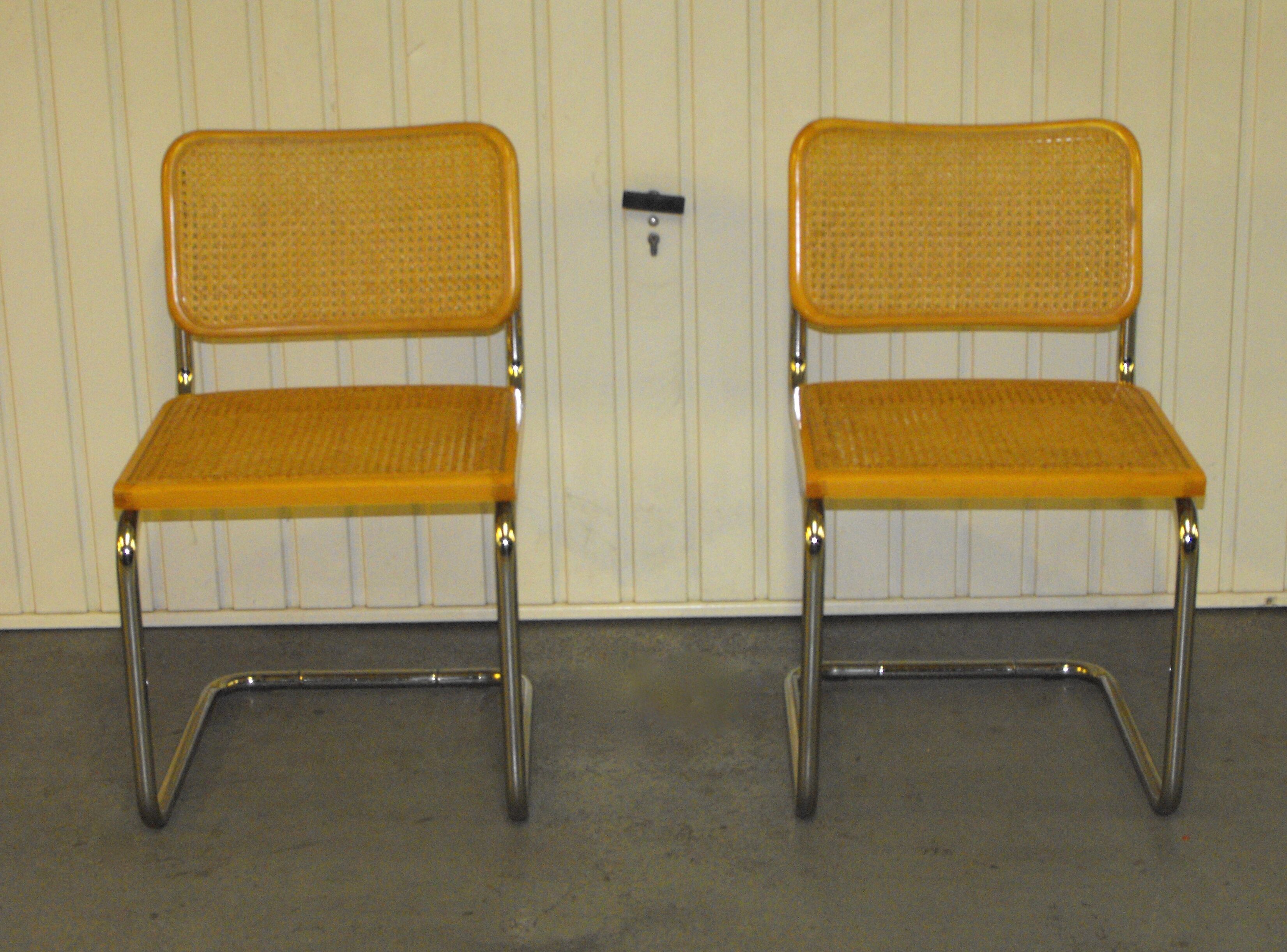 Lot of 2 chairs Model B32 by Marcel Breuer 80s