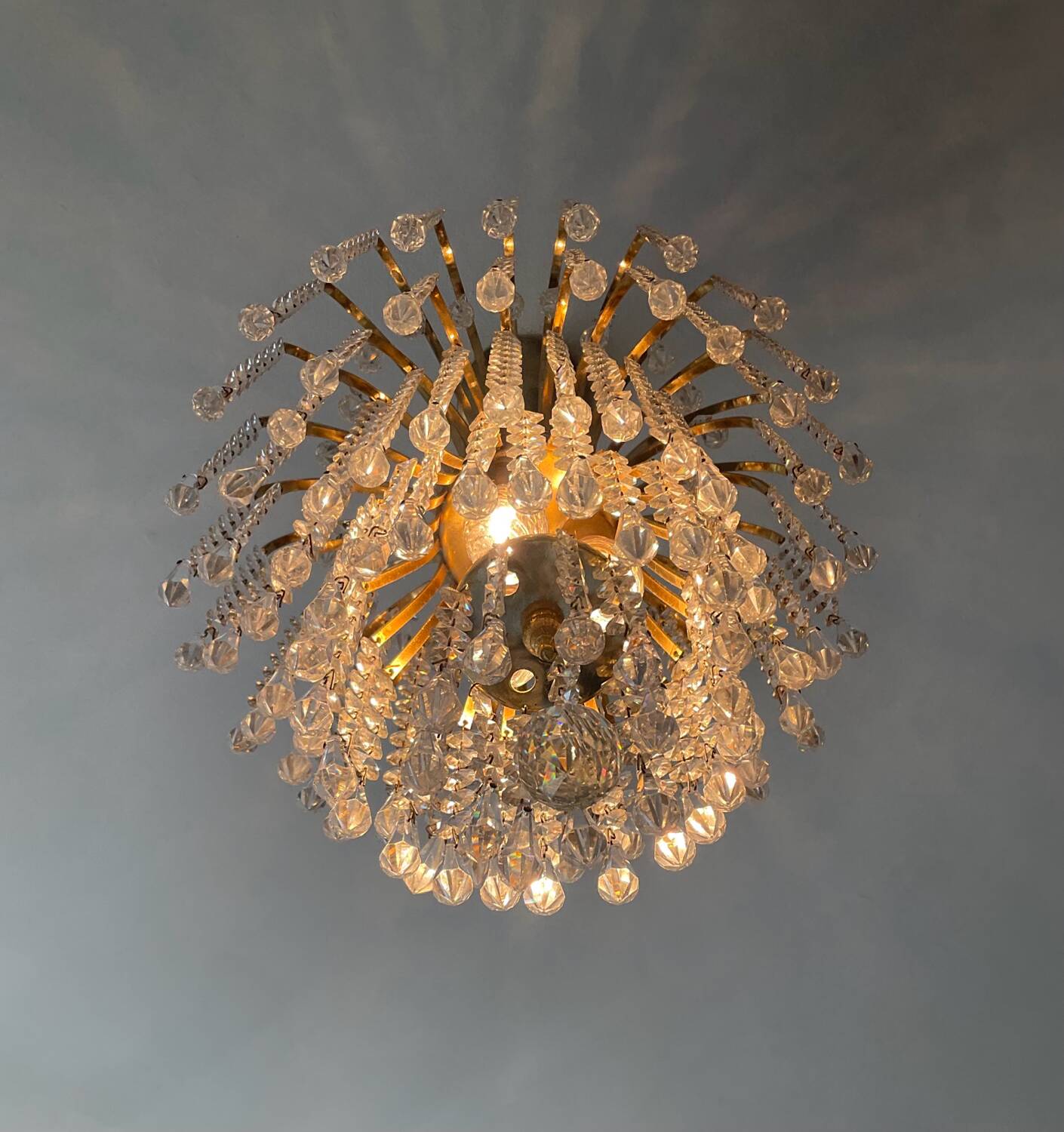 70s crystal tassel cascade chandelier