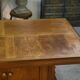 Solid oak table with central pedestal base and storage, Charles Dudouyt, 1950s