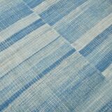 5x9 Blue & Beige Modern Kilim Rug, 147x288Cm