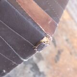 Banc coffre en patchwork de cuir vintage