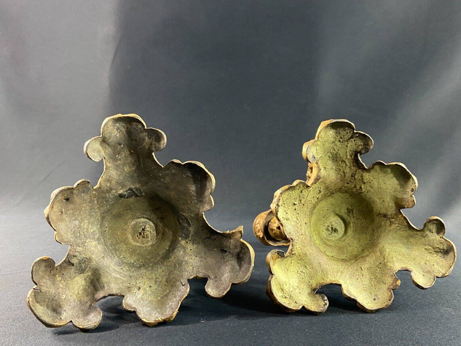 Pair of late 19th century Louis XIII Renaissance style spelter candlesticks