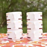 Choky - set of six advertising chocolate cups - bistro cups - arcopal - 1980