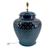 blue ceramic lamp, France, 1950s