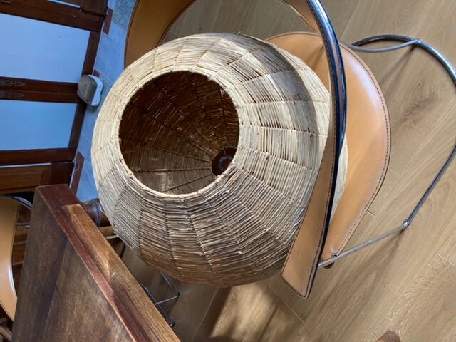 Large hanging in vintage raffia