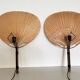 Paire de grandes appliques murales Uchiwa par Ingo Maurer, Allemagne, 1973