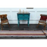 Vintage Turkish Oushak Handmade Wool & Cotton Runner Rug 46x523