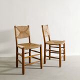 Chaises de salle à manger françaises en bois « N 19 » du milieu du siècle par Charlotte Perriand, années 1950