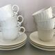 Fine white porcelain coffee service
