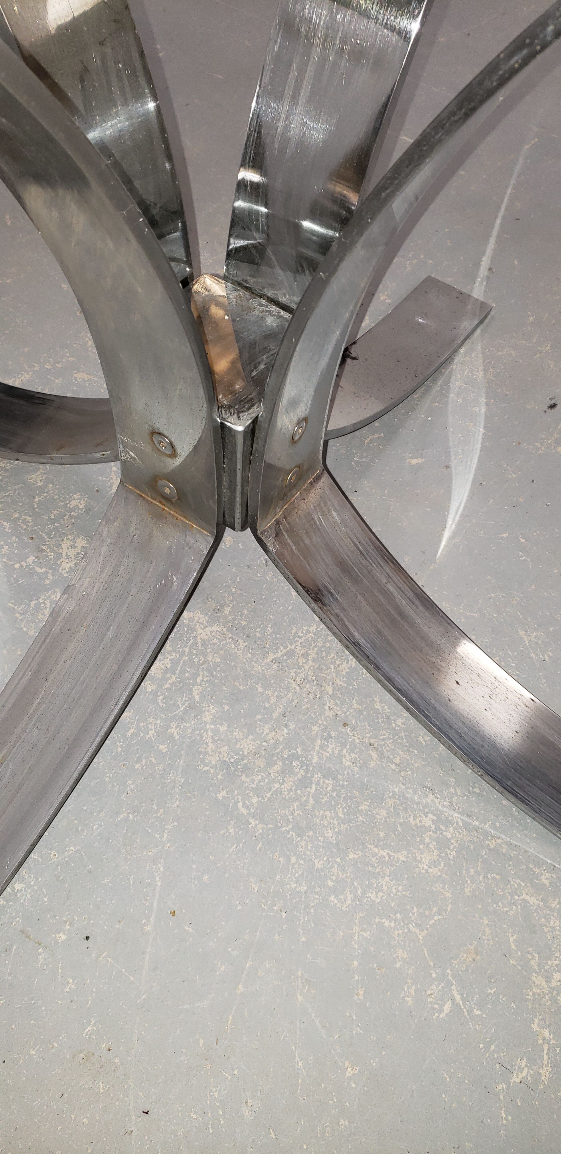 Round panel chrome smoked glass 70 years