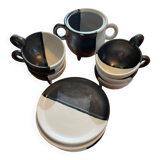 Set of 6 coffee/tea cups with sugar bowl - Vallauris