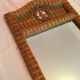 Vintage braided rattan mirror.