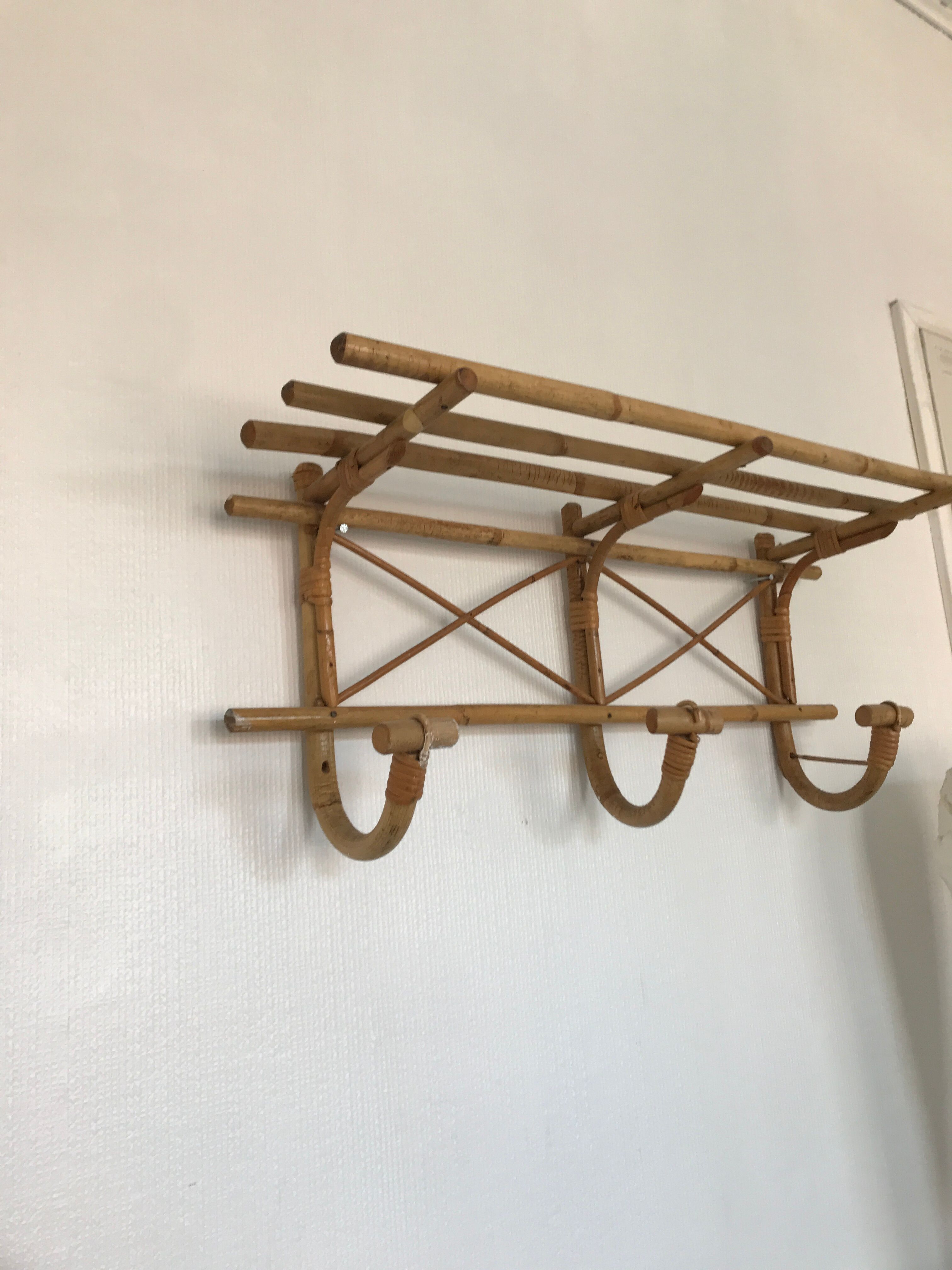 Bamboo coat rack shelf