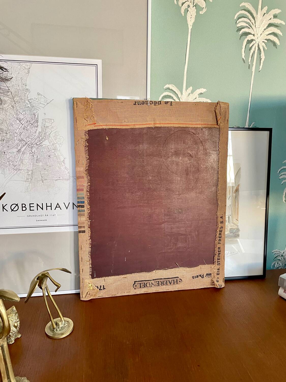 Vintage canvas 1970 The Fisherman by Haerendel