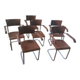 Set of Bauhaus style armchairs Mart Stam S34 – Chrome & wood