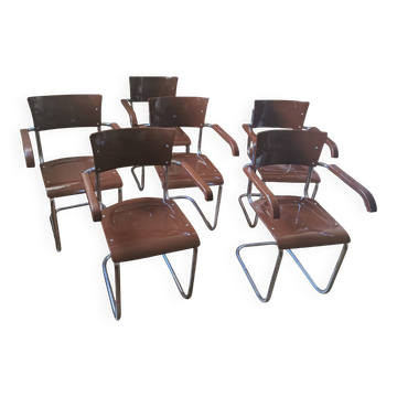 Set of Bauhaus style armchairs Mart Stam S34 – Chrome & wood