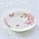 Large 19th century pink ironstone salad bowl with birds, dragonfly and butterflies, Badonviller
