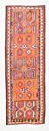 Red Orange Tribal Vintage Runner Rug, 101x297Cm