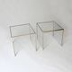 3 nesting coffee tables in glass and gilded metal, 1950-1970