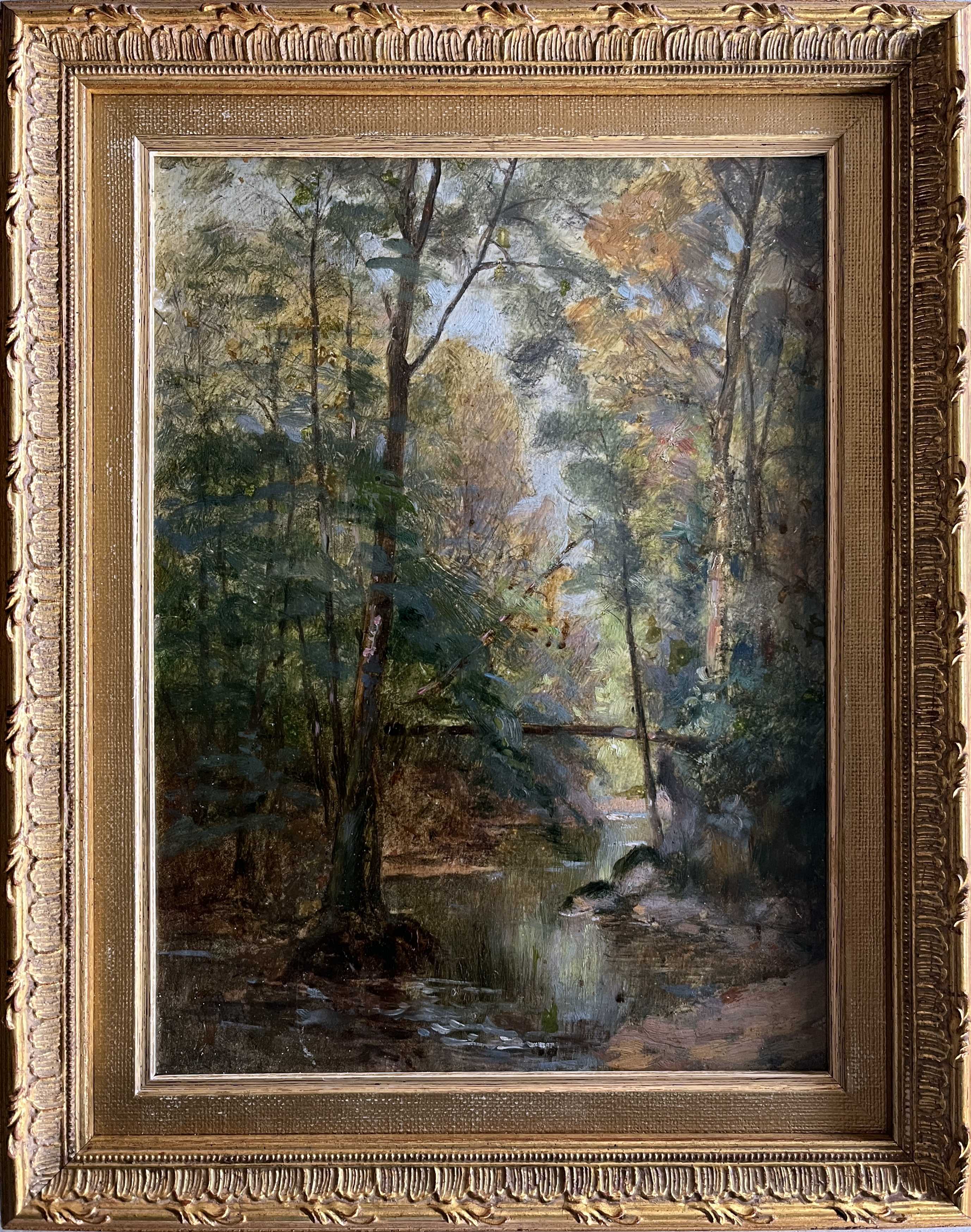 Tableau HSP "Underwood Landscape" Paul Bruet (Montbéliard) around 1900
