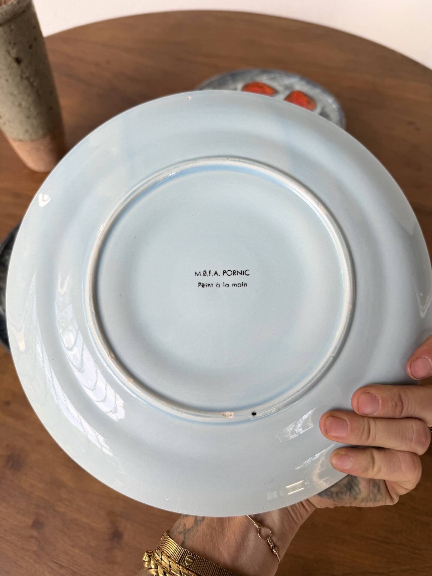 Oyster service Pornic 13 pieces from the 1950s