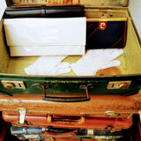 Green retro suitcase