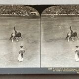 Old photography stereo, stereograph, luxury albumine 1903 Bull race, Seville, Spain