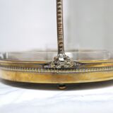 Plateau de service à apéritif vintage en laiton et en verre