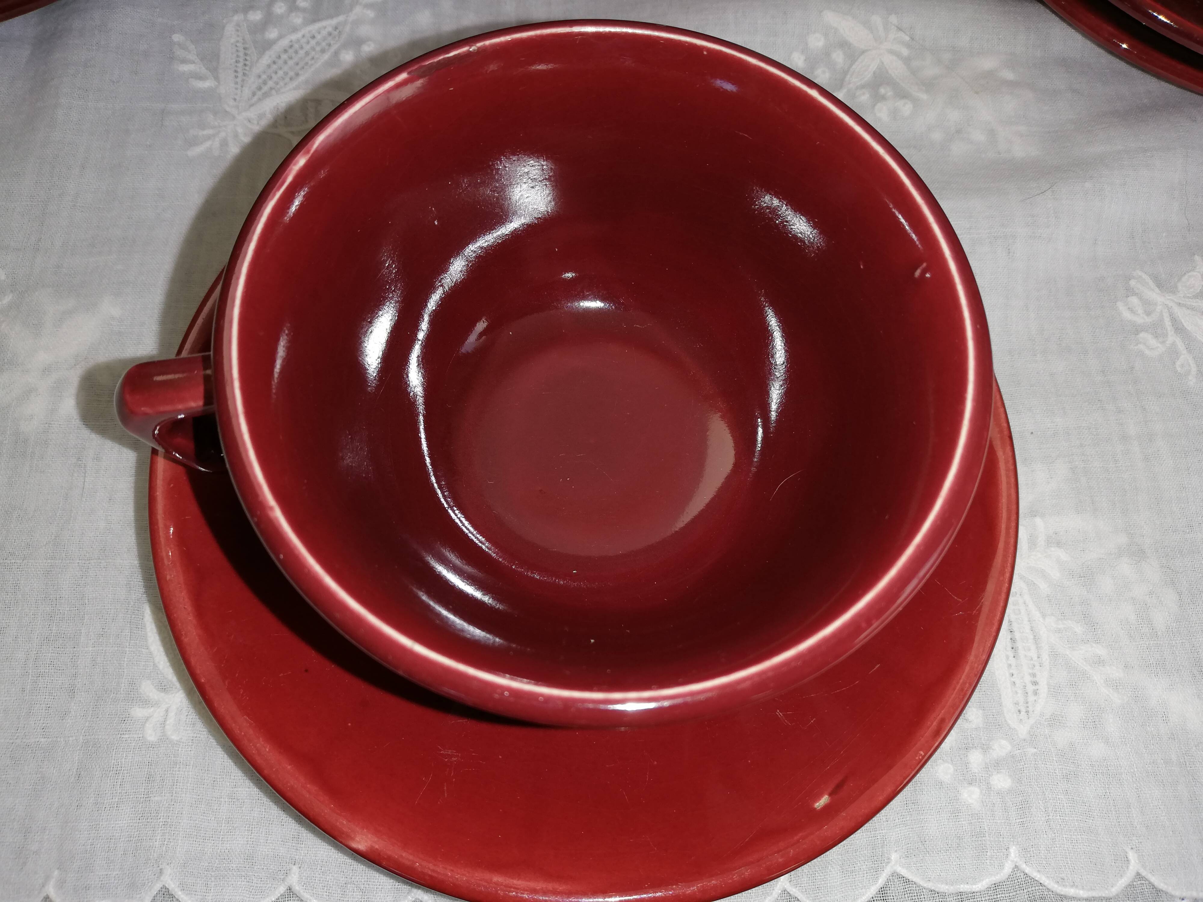 Coffee service 6 cups, creamer, sugar maker, vintage butter
