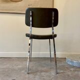 Chrome aluminum chair and khaki green skai