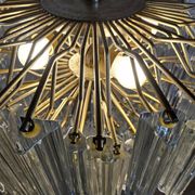 Vintage Italian crystal chandelier Venini Triedi Murano (1960s)