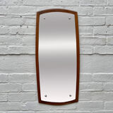 Vintage rectangular teak wall mirror 79x36cm