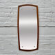 Miroir mural rectangulaire vintage en teck 79x36cm